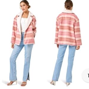 NWT L*SPACE PLAID ABOUT YOU JACKET in Seashore Oasis XS